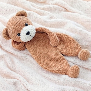 Pattern Crochet Bear, Plushie Animal Bear, Crochet Snuggler Toys, Rag Doll Pattern, Amigurumi Lovey, Teddy Bear, PDF Tutorial in English.