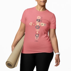 John 3:16 Agape Floral Cross T-Shirt, Faith-Inspired shirt, Unisex TShirt, Christian Gift, Spring Fashion, Inspirational Wear, Everyday wear