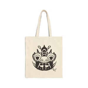 Korean Sumaksae Roof Tile Illustration Tote Bag | Canvas Market Shopper | Korean Cultural Design