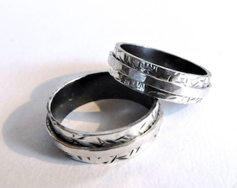 Double band ring - microhammered MADE TO ORDER