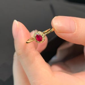 18k Solid Gold Real Ruby Ring Antique Ruby Ring Art Deco Ring Ruby Genuine Ruby Ring 18k Gold Ruby Ring 14k Gold Ruby Ring for Her