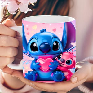 stitch mug wrap, stitch mug png, be mine stitch, stitch sublimation, stitch wrap, stitch valentine, valentine wrap, 3d inflated stitch, bubble puffy stitch, sublimation designs, stitch and lilo,3d stitch valentines, instant download