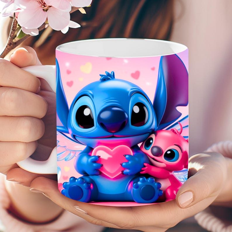 stitch mug wrap, stitch mug png, be mine stitch, stitch sublimation, stitch wrap, stitch valentine, valentine wrap, 3d inflated stitch, bubble puffy stitch, sublimation designs, stitch and lilo,3d stitch valentines, instant download