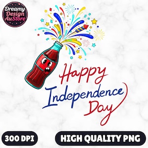 独立記念日おめでとうPNG。7月4日のPNG昇華デザイン、花火の愛国的なPNG、7月4日のPNG、デジタルダウンロード
