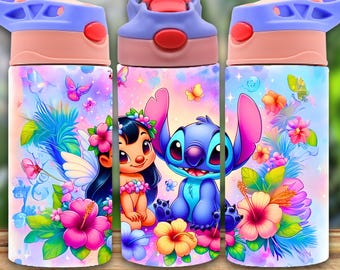 Envoltura floral para vasos infantiles: Diseño de sublimación PNG de 12 oz (descarga digital)