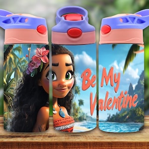 12oz Valentine Wrap, 12oz Kids Flip Top Sippy Cup Tumbler Wrap, Valentine Straight Wrap PNG, Tumbler Sublimation Design, Digital Download