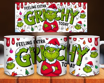 Mean Guy Christmas Mug Design PNG | Holiday Cup Sublimation