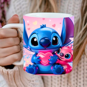 stitch mug wrap, stitch mug png, be mine stitch, stitch sublimation, stitch wrap, stitch valentine, valentine wrap, 3d inflated stitch, bubble puffy stitch, sublimation designs, stitch and lilo,3d stitch valentines, instant download