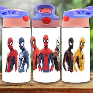 Superhero 12oz Kids Flip Top Sippy Cup Tumbler Wrap, 12oz Straight Tumbler Sublimation PNG, Cartoo Tumbler Wrap Design