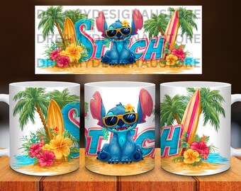 Cartoon mokomslagontwerp, sjabloon DIY-beker (png-download)