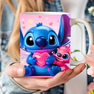 stitch mug wrap, stitch mug png, be mine stitch, stitch sublimation, stitch wrap, stitch valentine, valentine wrap, 3d inflated stitch, bubble puffy stitch, sublimation designs, stitch and lilo,3d stitch valentines, instant download