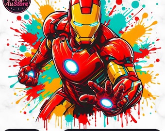 Watercolor Superhero PNG: Splash Art, Birthday Design (Digital Download)
