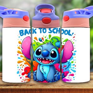 Cartoon Back To School Png, 12 oz Tumbler Wrap, Gift For Kid School Png, Bruh We Back, Blue Monster School, Sublimation File