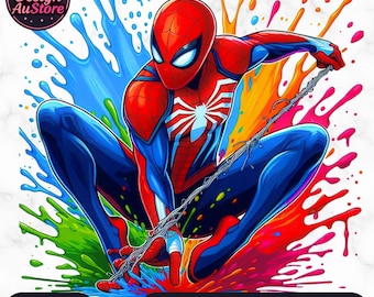 Watercolor Superhero PNG, Birthday Digital design PNG file for sublimation, High Resolution, Instant Digital Download