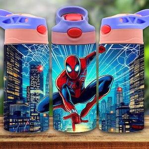Super Hero 12 oz. Tumbler wrap, 2oz Kids Flip Top Sippy Cup PNG, Cartoon 12oz Sippy cup Tumbler Png, Kids Super Hero 12oz Tumbler Wrap