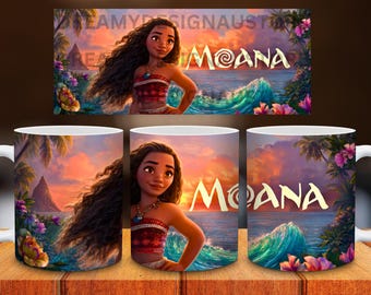 Moana Mug Sublimation Design: 11oz/15oz Template (Digital Download)