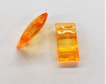 200 Pc's Carrier Duo Beads (c) Orange Amber Base bead Peyote Beading