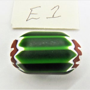 RARE Venice Murano Italy 7 Seven Green Layer Trade Bead  E1 Vintage Howard Collection