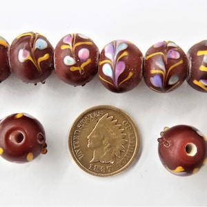 Antique Venetian Combed Trade Beads { 10 } Museum Quality Reproductions TT526