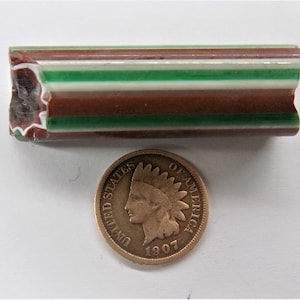 Actual Original Venetian Chevron Trade Bead Bead  Cane Murano Striped
