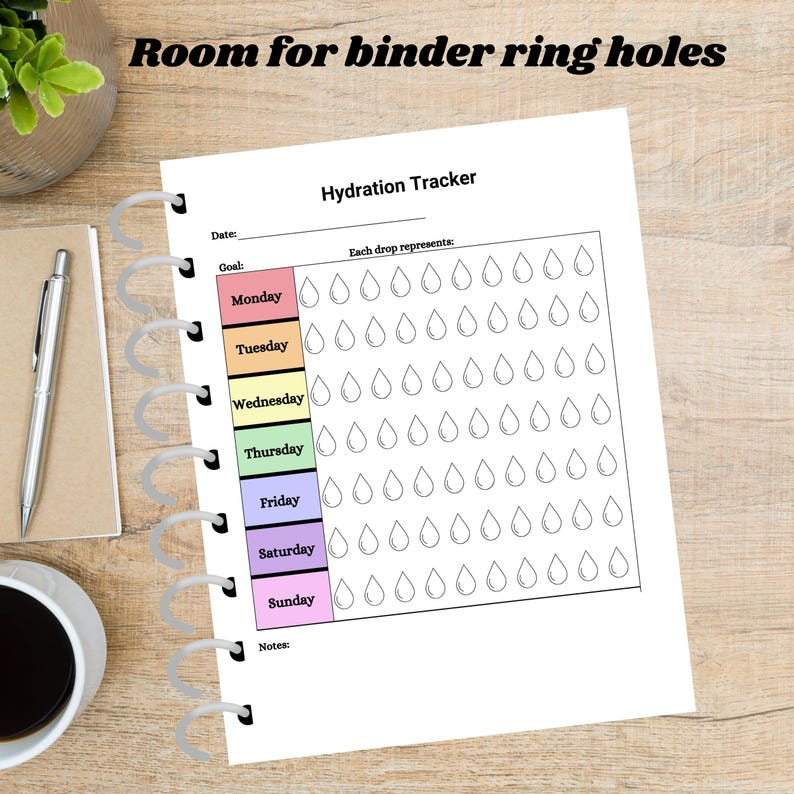 Pastel Hydration Tracker Printable: Wellness Self-care (digital ...