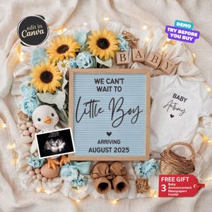 Baby Boy Announcement Digital, Boy Pregnancy Announcement, Father Gender Reveal, Social Media Template, Spring Baby Boy, It&#39;s a Boy Reveal