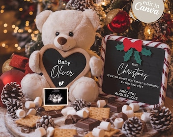 Christmas Pregnancy Announcement Digital, Girl Boy Baby Announcement, Gender Neutral Baby Reveal, Social Media Announce, Holiday Reveal