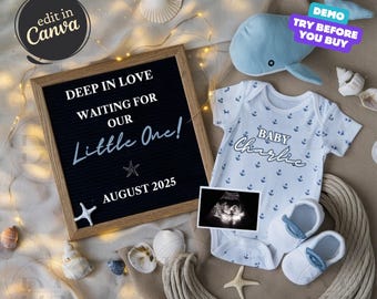 It's a Boy Pregnancy Announcement, Minimalist Boho Template, Gender Neutral Baby Reveal, Simple Baby Announce, Digital Social Media Baby Boy