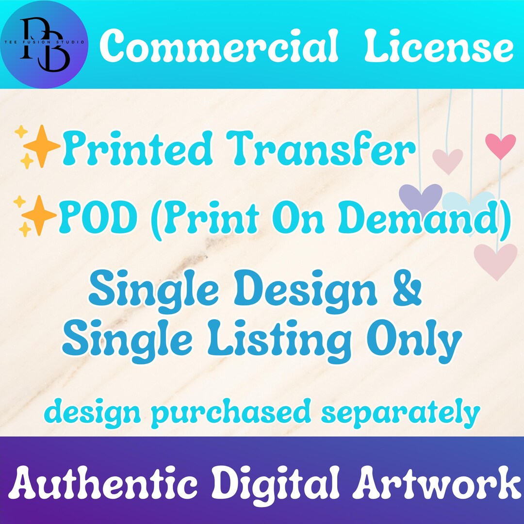 POD & Transfer License for Single Design and Single Listing Only ...