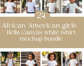 African American Girls T-Shirt Mockup Bundle | Bella Canvas 3001T (Digital Download)