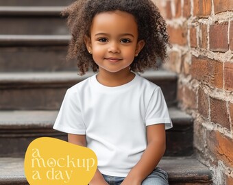 Bella Canvas 3001T T-Shirt Mockup | Black Girl, African American (Digital Download)