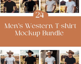 Men's Western T-Shirt Mockup Bundle | Bella Canvas 3001 (Digital Download)