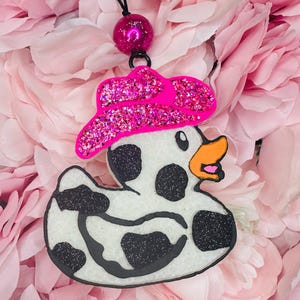 Cowprint Cowboy Duck Freshie, Duck Freshie, Animal Car Air Freshener, Unique Gift, Car Accessories, Women&#39;s and Men&#39;s Gifts