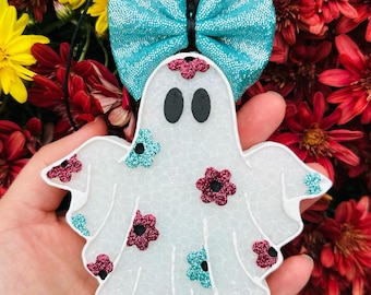 Floral Ghost Freshie, Ghost Freshie, Freshie d'Halloween, Désodorisant pour voiture, Sur commande, Accessoires de voiture, Décoration de voiture, Freshie, Freshy