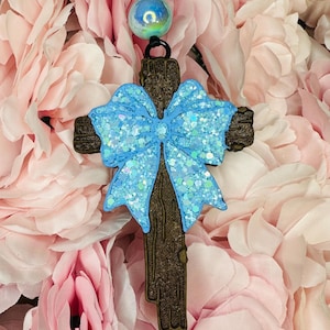 Cross with Bow Freshie, Christian Freshie, Car Air Freshener, Made to Order, Car Accessories, Car Decor, Freshy, Women&#39;s Men&#39;s Unique Gifts