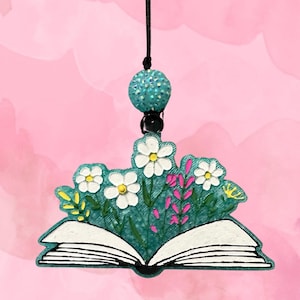 Open Book with Flowers Freshie, Girly Freshie, Car Air Freshener, Made to Order, Book Club Air Freshener, Bookish Air Freshener