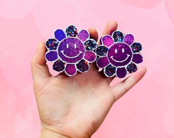 Smiley Flower Vent Clip Set of 2, Car Freshie Set (2), Car Scents, Air Fresheners, Smiley Freshie, Personalized Freshie, Flower Vent Clip