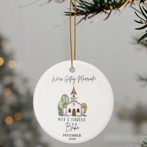 Enfeite de anúncio de noivado personalizado - Presente de casamento personalizado para noivos