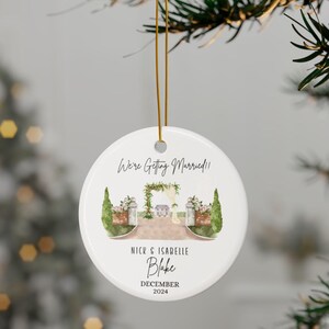 Enfeite de anúncio de noivado personalizado - Presente de casamento personalizado para noivos | Salve a data