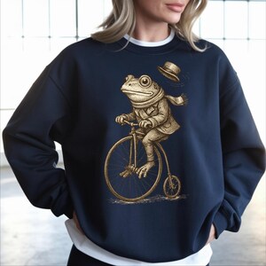 Vintage Frog Sweatshirt, Dapper Toad Hoodie, Dark Academia Clothing, Cottagecore