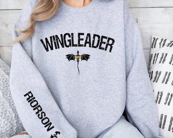 Sleeve Printed Xaden Riorson Sweatshirt, Fourth Wing Merchs, Wingleader Hoodie