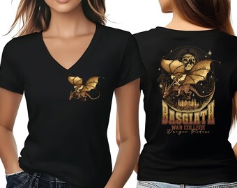 Camiseta sin mangas estilo racer del Colegio de Guerra Basgiath, Romantasía de la Cuarta Ala, Cuello en V con temática de Jinete de Dragón