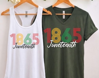 1865 Juneteenth Celebration Vneck, Freedom Day Racerback, Emancipation Day TShirt