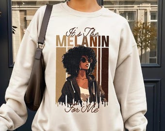 Sudadera con capucha de melanina, sudadera del Mes de la Historia Negra, jersey de arte afro, regalo de empoderamiento