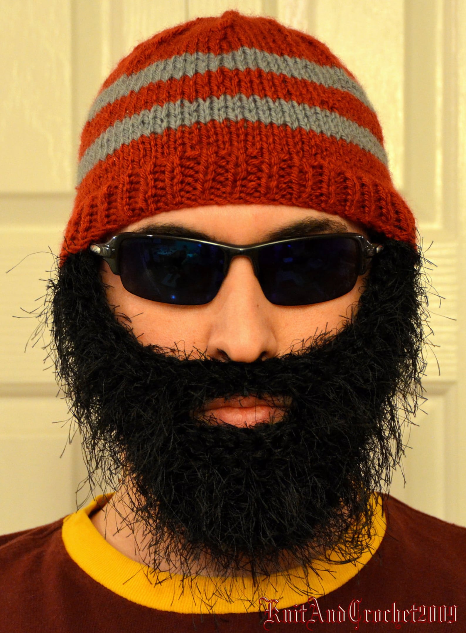 Beard Beanie Knitted Beard Hat Adult Size All Colors Etsy