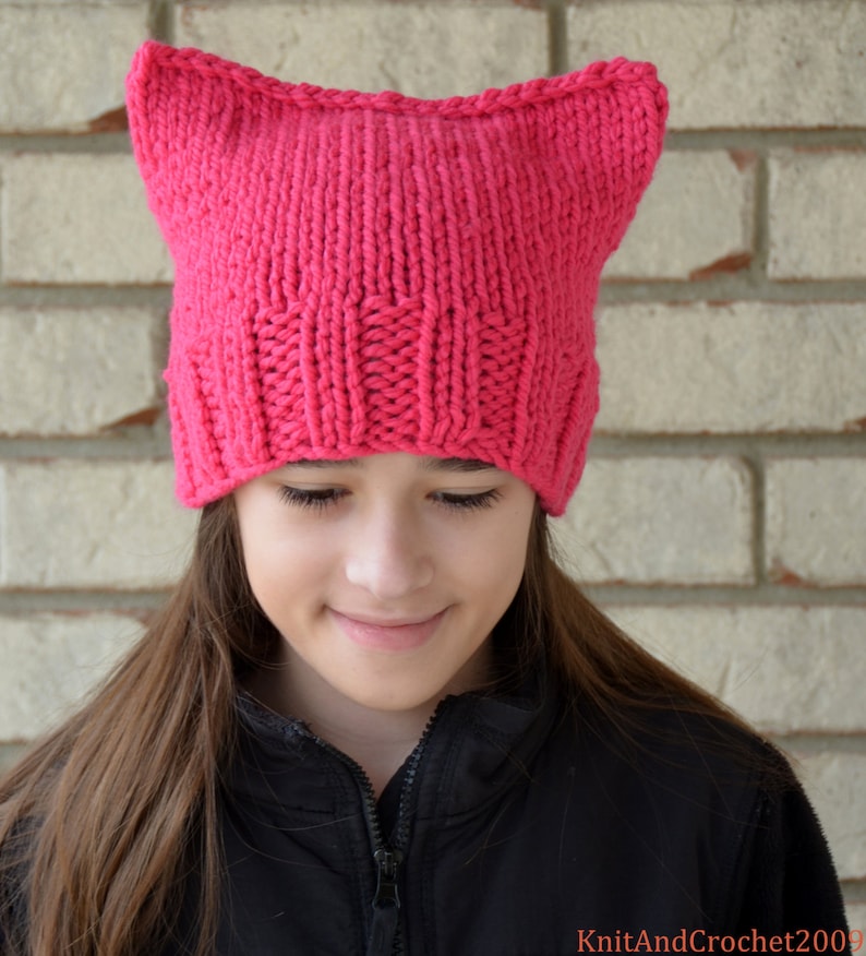 Handmade Knit Pink Pussyhat Pussycat Hat Pussy Hat Fits Etsy