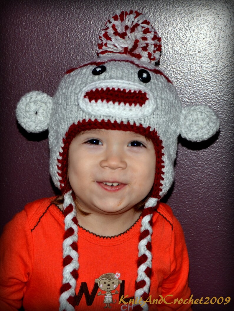 Newborn Sock Monkey Hat Baby Sock Monkey Beanie Little | Etsy