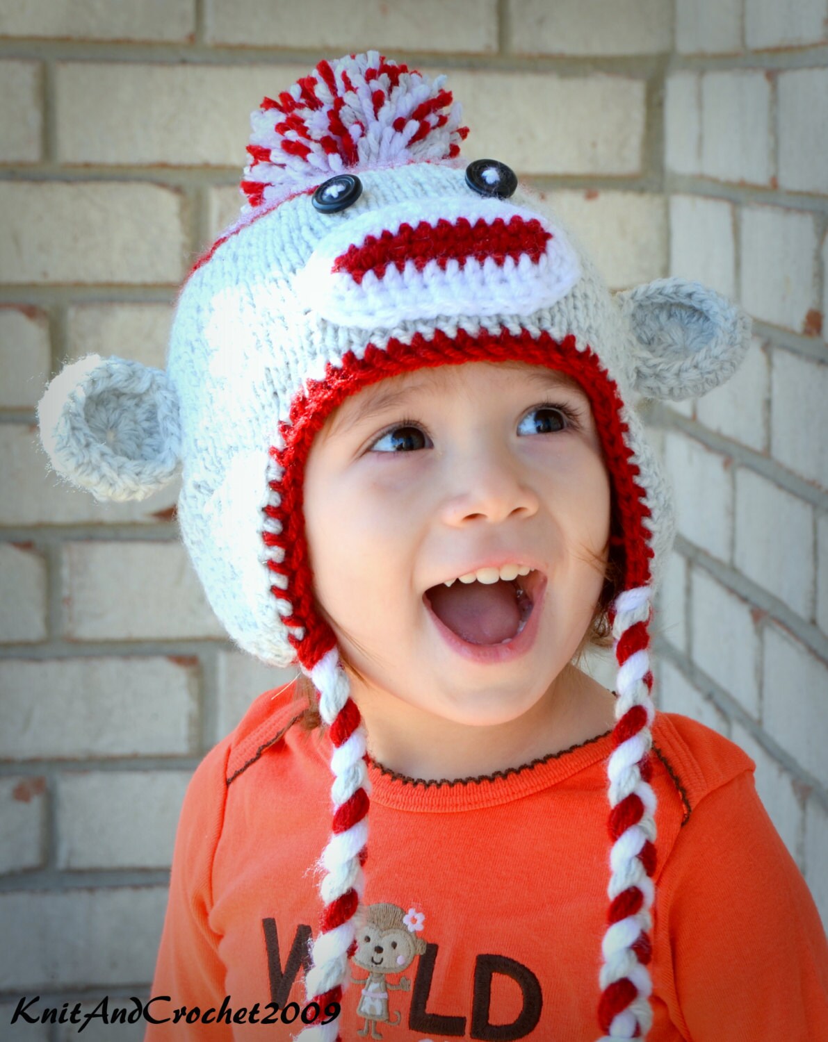 Newborn Sock Monkey Hat Baby Sock Monkey Beanie Little Etsy