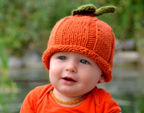 Cappello della zucca zucca cappello a maglia bambino | Etsy Italia