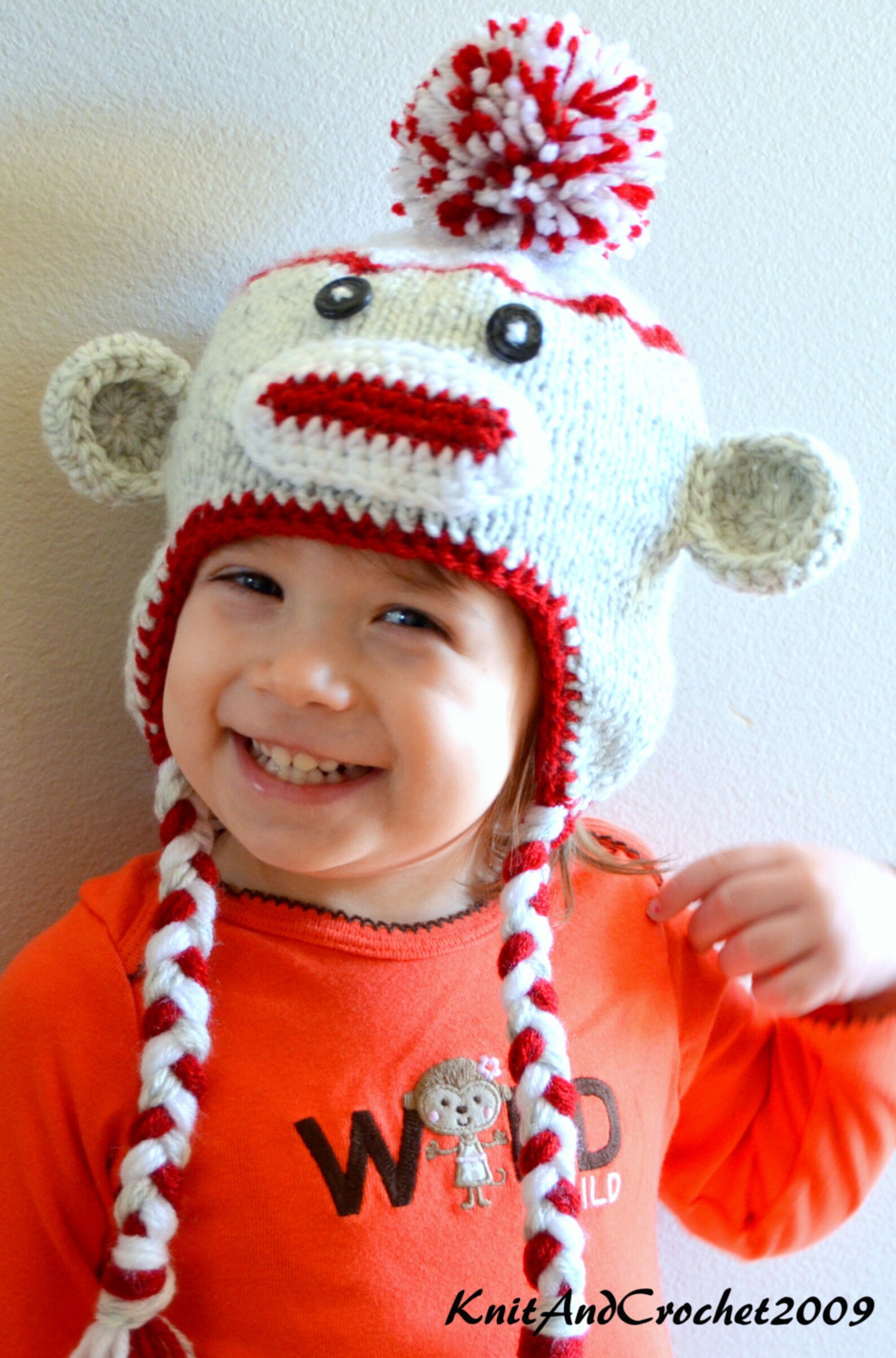Newborn Sock Monkey Hat Baby Sock Monkey Beanie Little Etsy